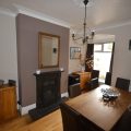 Dining room with a large table and chairs