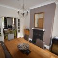 Dining room with a large table and chairs